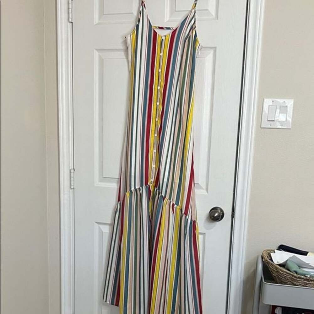 Main Strip Multicolor Striped Maxi Dress
